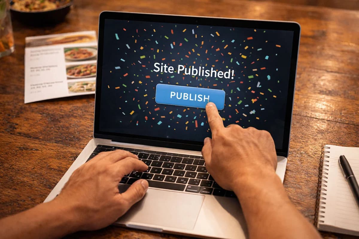 Quick publish your restaurant website